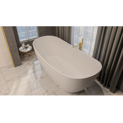 Ванна овальная WHITECROSS Onyx C 160x75 белый мат иск. камень (0206.160075.200)