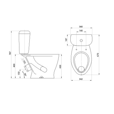 Унитаз компакт Santeri Воротынский 1.P401.7.S00.00B.F с бачком и сиденьем фарфор