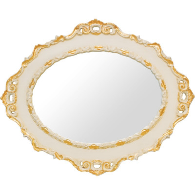 Зеркало для ванной подвесное Migliore CDB 105 24962 слоновая кость округлое