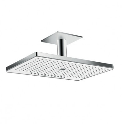 Верхний душ с держателем 24016400 Hansgrohe Rainmaker Select 460 потолочный (белый хром)