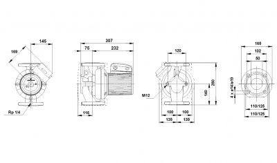 Насос циркуляционный Grundfos UPS 50-120 F (3x380) (96402103)