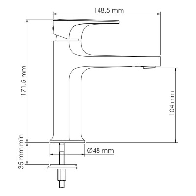 Смеситель для раковины WasserKRAFT Neckar 2100 (2103), глянцевое золото