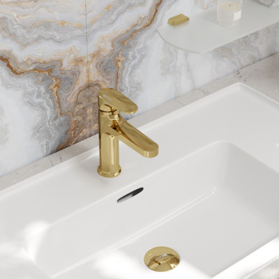Смеситель для раковины WasserKRAFT Neckar 2100 (2103), глянцевое золото