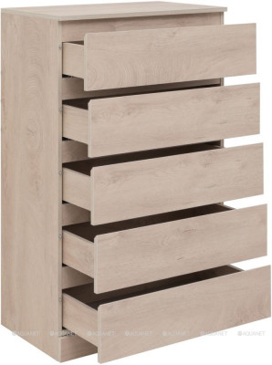 Комод для ванной Aquanet Сканди 700x400 Дуб эдгрейн 5 ящиков (00302551)