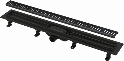 Водоотводящий желоб с порогами для перфорированной решетки, черный-мат AlcaPlast APZ10BLACK-650M