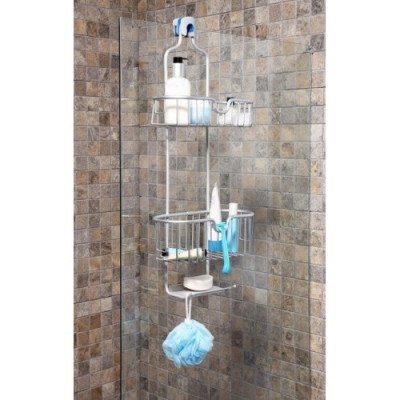 Комплект полок для ванной Primanova (2 полки + мыльница) серый, PALOMA, 11х25х66 см алюминий M-N26-30