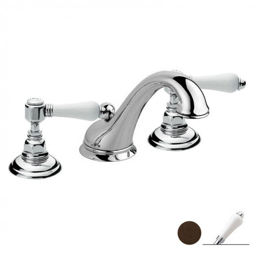 Nicolazzi Classica 1408 DB 78 смеситель для раковины с д/к, темная бронза/ручки P.Mont Blanc