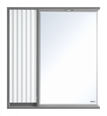 Зеркальный шкаф в ванную Brevita Balaton левый комбинированный 730x140x800 белый, серый (BAL-04075-01-01Л)