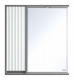 Зеркальный шкаф в ванную Brevita Balaton левый комбинированный 730x140x800 белый, серый (BAL-04075-01-01Л)  (BAL-04075-01-01Л)