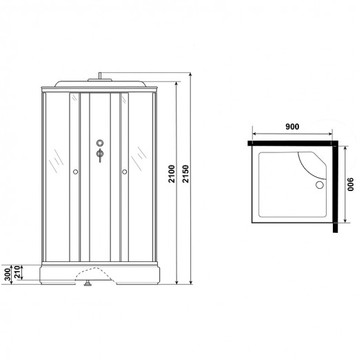 Душевая кабина Niagara Eco 90x90 E90/26Q/TN квадратная