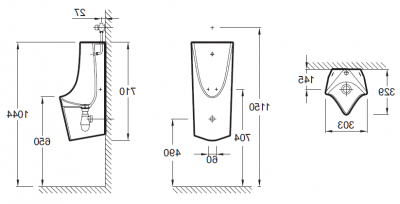 Писсуар Jacob Delafon Struktura EZA122-00, белый фарфор