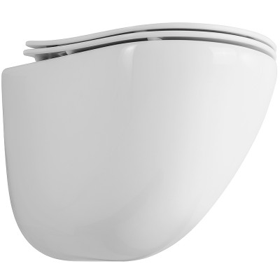 Унитаз с инсталляцией BelBagno Amanda BB051CHR/BB051SC/BB002-80/BB005-PR-CHROME с сиденьем микролифт и клавишей смыва хром глянцевый