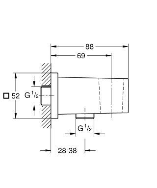 Подключение для душевого шланга GROHE Euphoria Cube, хром (26370000)