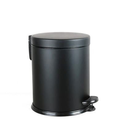 Урна 12л с педалью Primanova D-412400-B круглая матовый чёрный 