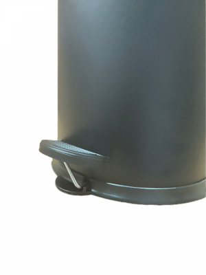 Урна 12л с педалью Primanova D-412400-B круглая матовый чёрный 