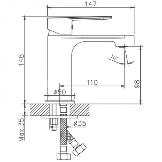 Однорычажный смеситель для раковины Haiba HB10557-8 (латунь) белый, хром