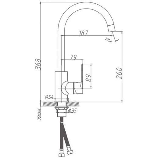 Однорычажный смеситель для кухни Haiba HB71505 (латунь) хром