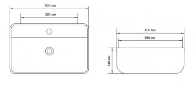 Накладная раковина Aquanet SOUL-2-MB 40х50 см, черная матовая (273670)