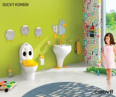 Унитаз компакт Creavit Ducky DC360-11CB00E-0000 белый без бачка и сиденья фарфор