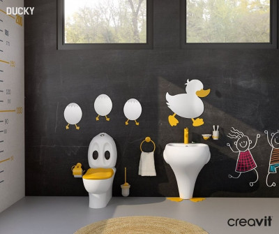 Унитаз компакт Creavit Ducky DC360-11CB00E-0000 белый без бачка и сиденья фарфор