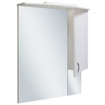 Зеркало со шкафчиком Runo Севилья 75 R 00000000002 с подсветкой белое прямоугольное