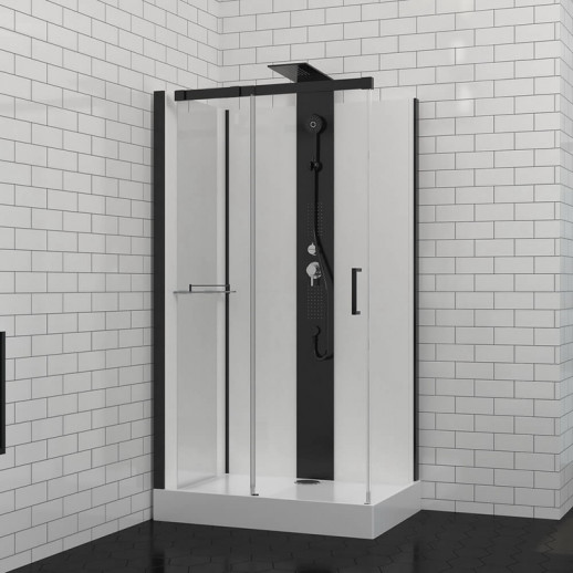 Душевая кабина Black&White Galaxy 8708000 с гидромассажем 80х110 см прямоугольная