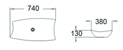 Раковина SantiLine 74 SL-1029 Белая Накладная Прямоугольная