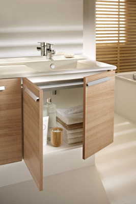 Мебель 57 см для раковины-столешницы, Jacob Delafon «STRUKTURA» (EB1280-N14), две дверцы, серый антрацит