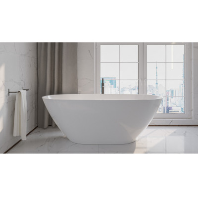 Ванна овальная WHITECROSS Onyx D 160x75 белый глянец иск. камень (0207.160075.100)