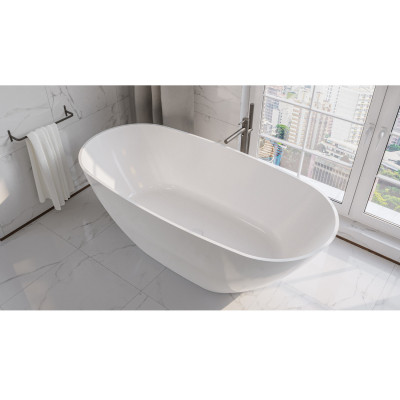 Ванна овальная WHITECROSS Onyx D 160x75 белый глянец иск. камень (0207.160075.100)