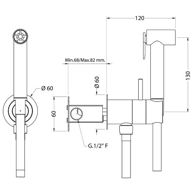 Гигиенический душ со смесителем Cisal Shower CY00794521 хром