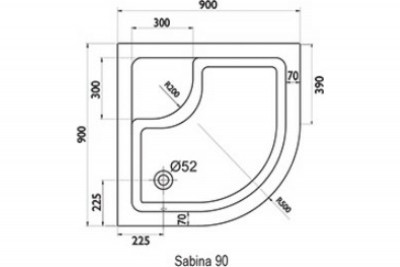 RAVAK Sabina-90 LA A217001020 Поддон душевой высокий, белый, акрил