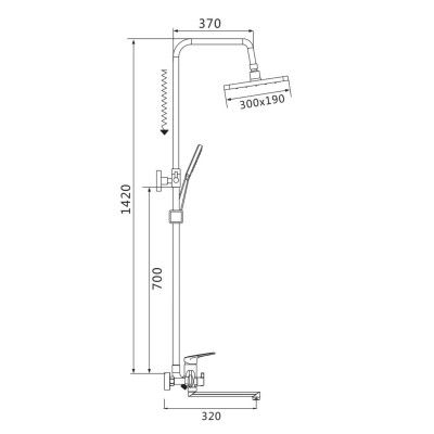 Душевая система Raffine F3685H, черный