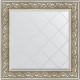 Зеркало настенное Evoform ExclusiveG 90х90 BY 4338 с гравировкой в багетной раме Барокко серебро 106 мм  (BY 4338)