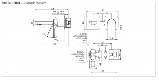Смеситель i 15 P NO для умывальника черный матовый REMER (I15PNO)