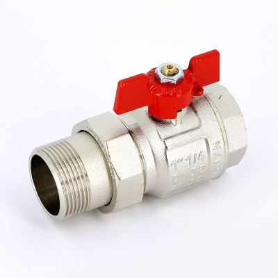 Кран шаровой НВ полнопроходной бабочка Uni-Fitt 1"1/4 с разъемным соединением (113T5000)