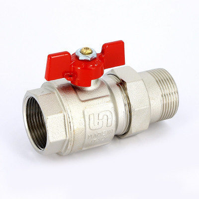 Кран шаровой НВ полнопроходной бабочка Uni-Fitt 1"1/4 с разъемным соединением (113T5000)