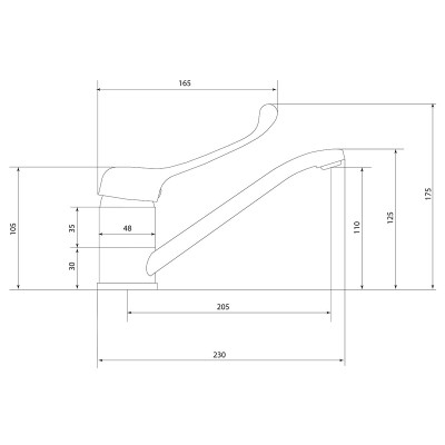 Смеситель для кухни, умывальника локтевой Славен Хирург Х хром (СЛ-ОД-Х81)