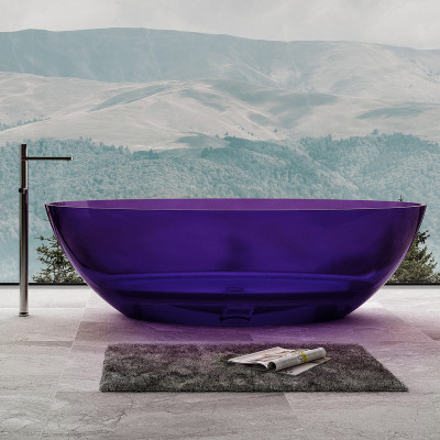 Ванна из полиэфирной смолы Abber Kristall 180х85 AT9702Amethyst фиолетовая без г-ажа овальная 250 л
