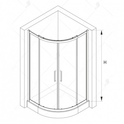 Душевой уголок RGW CL-54B Classic 1000x1000 мм полукруглый стекло прозрачное профиль черный (32095400-14)