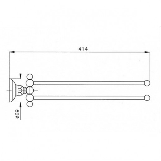 Nicolazzi Classica 1482 BZ 43 полотенцедержатель двойной, бронза