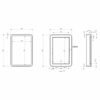 Зеркало для ванной Abber Kristall 55 AT6701Opal с подсветкой Коричневое с сенсорным выключателем с часами