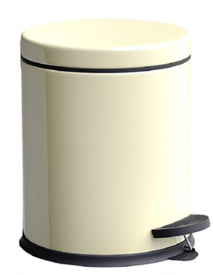 Урна для мусора Primanova D-20808 с педалью и крышкой, 3л, кремовая, h=24см, D=18,5см