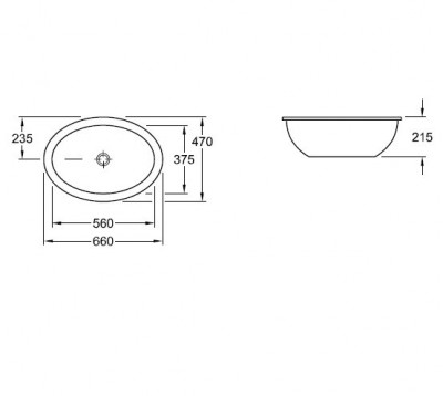 Villeroy&Boch Loop & Friends 61613001 раковина для установки под столешницу, 56 см х 37,5 см, белая