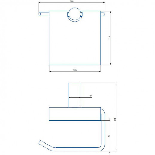 Держатель туалетной бумаги Haiba HB8403-7 с крышкой (нерж сталь) черный