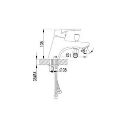 Lemark Luna LM4115C смеситель на 1 отверстие с ручным душем и шлангом, хром