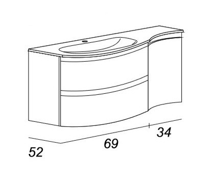 Тумба под раковину CEZARES VAGUE 104 Antacite