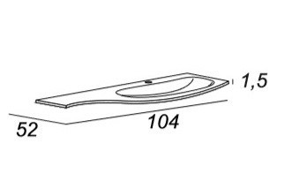 Тумба под раковину CEZARES VAGUE 104 Antacite