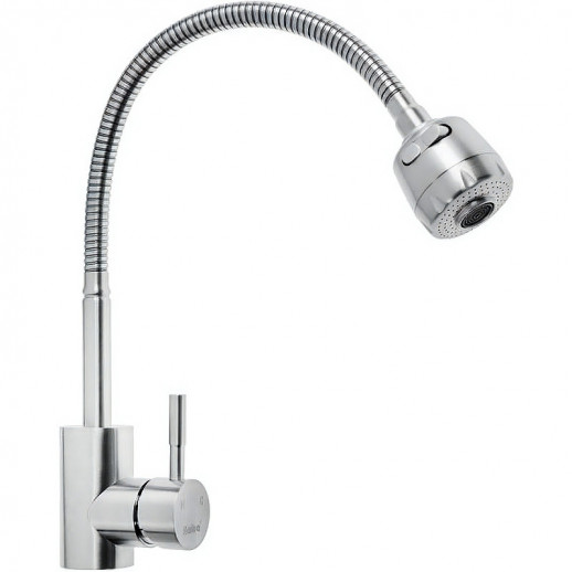 Смеситель для кухни Haiba HB73304 с гайкой (нерж сталь) хром