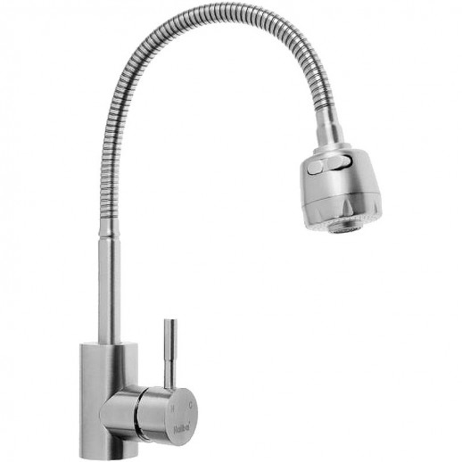 Смеситель для кухни Haiba HB73304 с гайкой (нерж сталь) хром